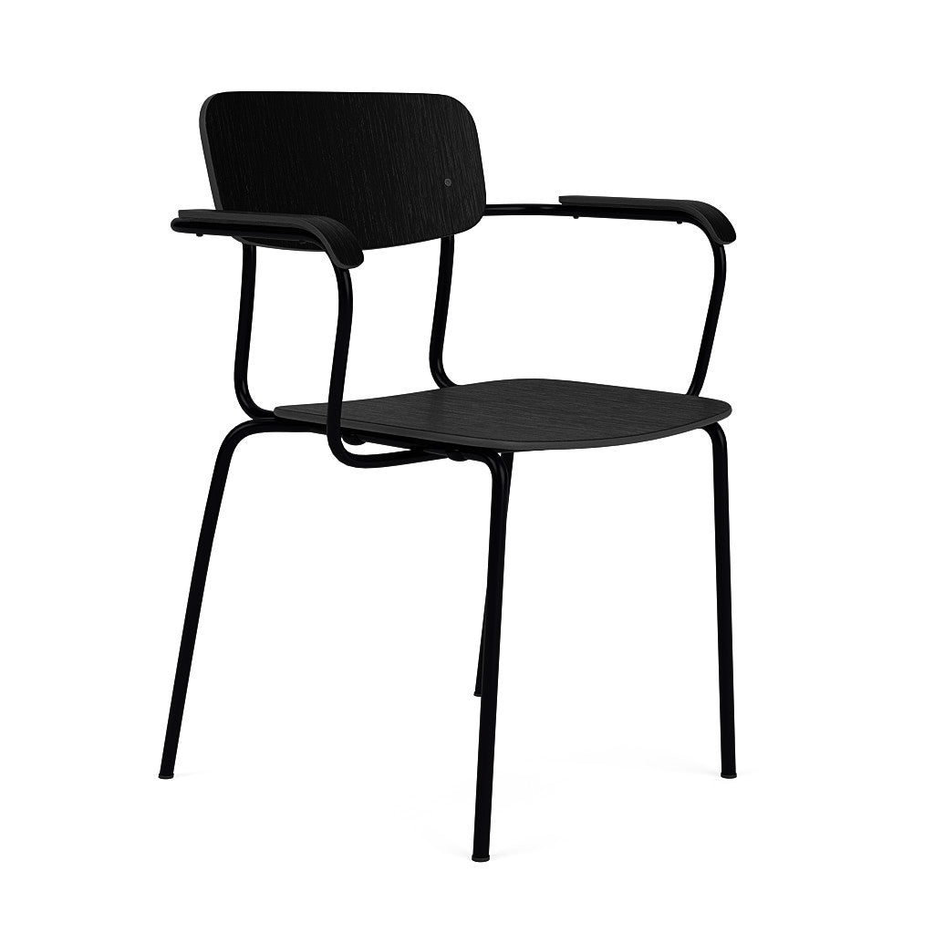 J183 Holmen - Stabelstol m. armlæn - Jet Black