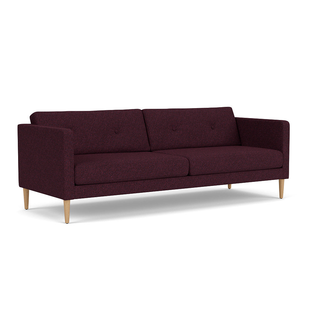 L42 Firhøj - 3 pers. sofa - Eg - Aubergine (40)