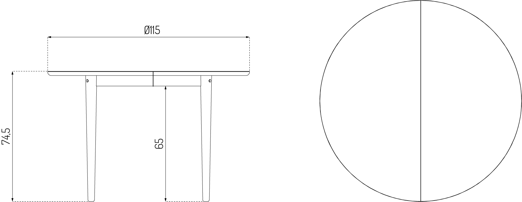 C62E Bjørk - Spisebord - Eg