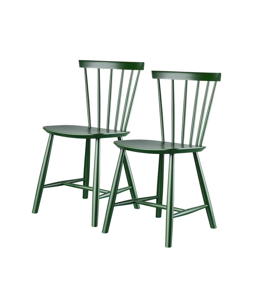 J46 Stol 2stk Bøg bottle green af Poul M. Volther