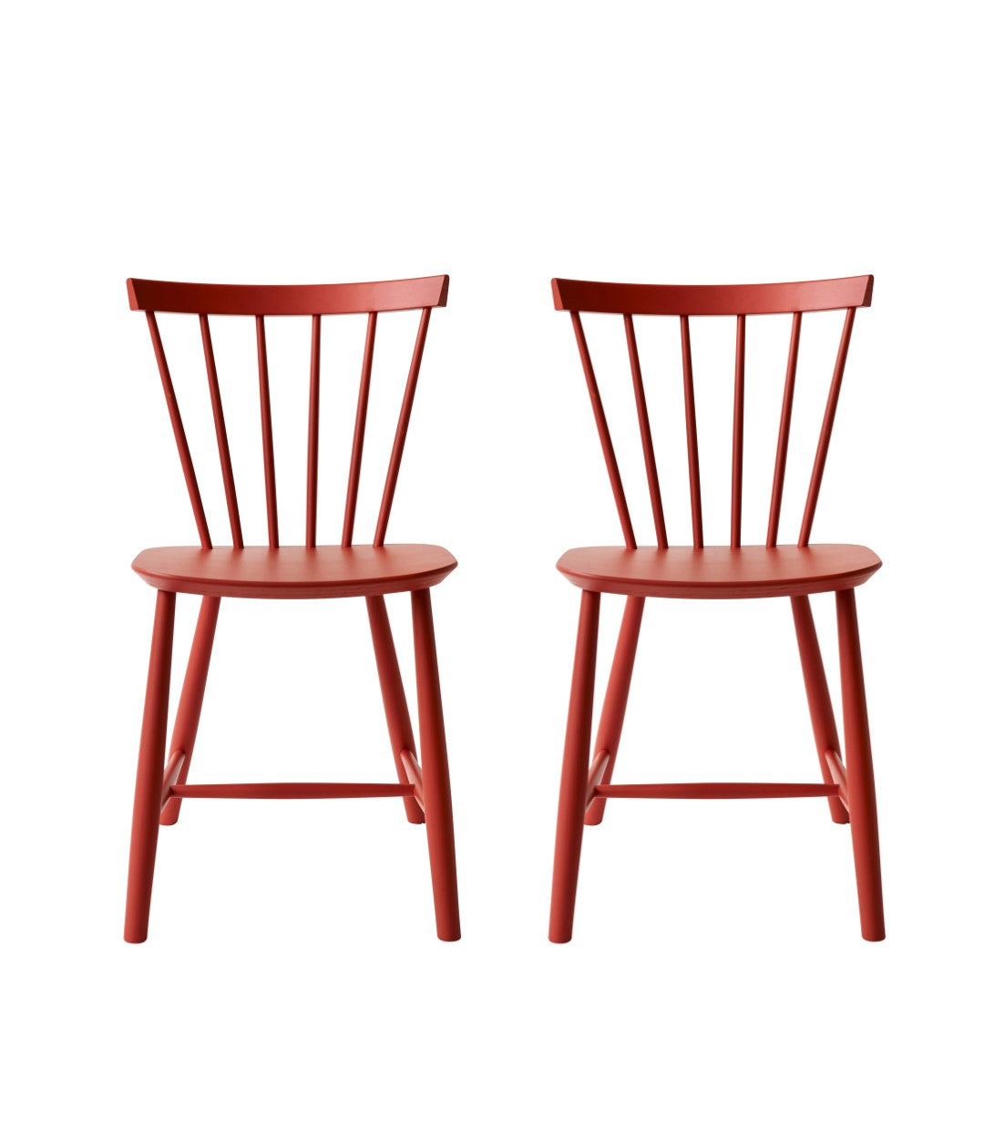 J46 Stol 2stk Bøg coral red af Poul M. Volther