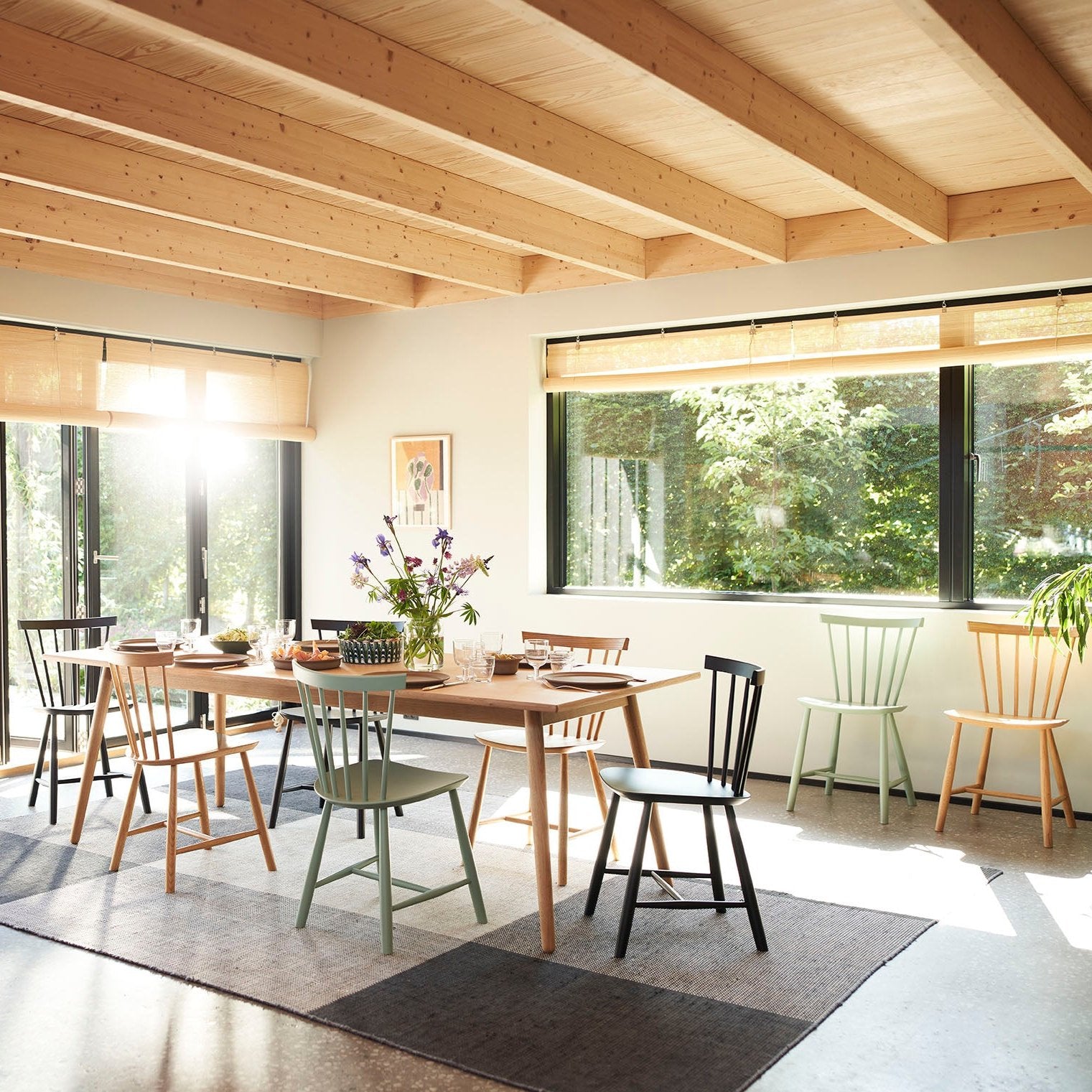 J46 Stol 2stk Bøg Dusty Green af Poul M. Volther