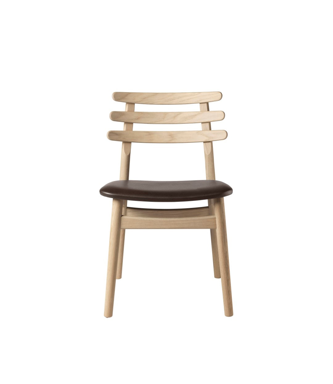 J48 Stol i Eg Mocca læder af Poul M. Volther