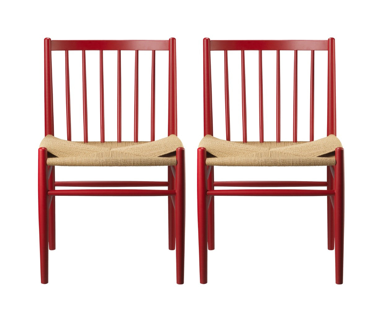 J80 Stol 2 stk i Bøg Ruby Red af Jørgen Bækmark
