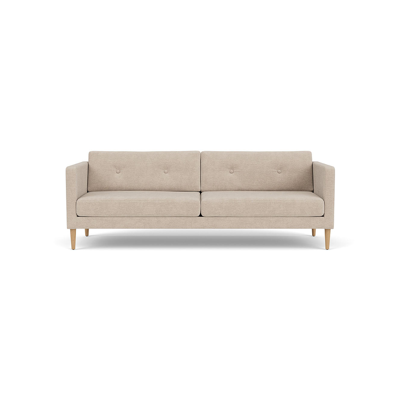 L42 Firhøj 3-personers sofa i Eg, Natur, Lakeret med Tangent-betræk i farven Beige (213) af Unit10
