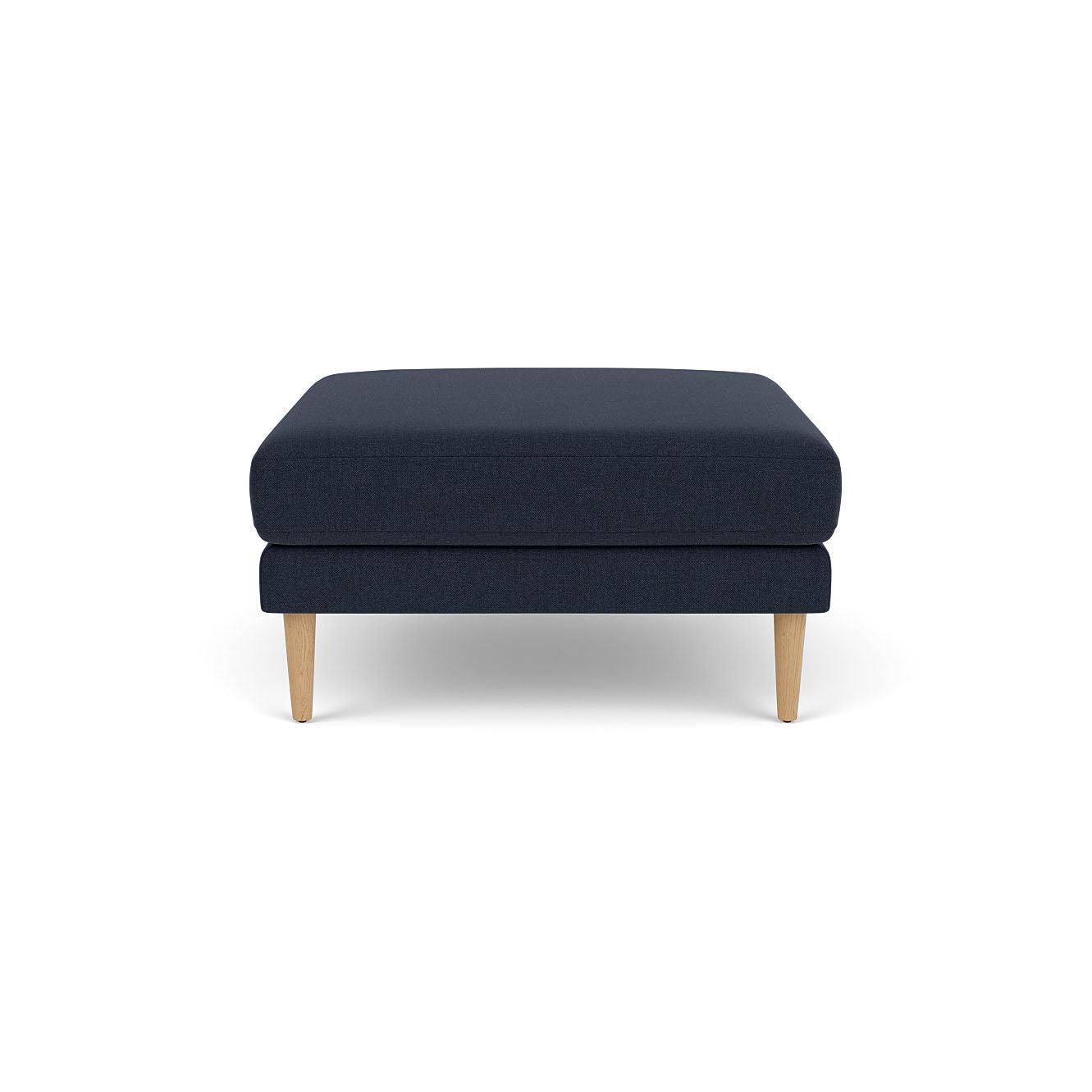 L42 Firhøj Puf 90 x 90 cm, Eg, Natur, Lakeret, MLF, Dark Blue (36) - MTO af Unit10