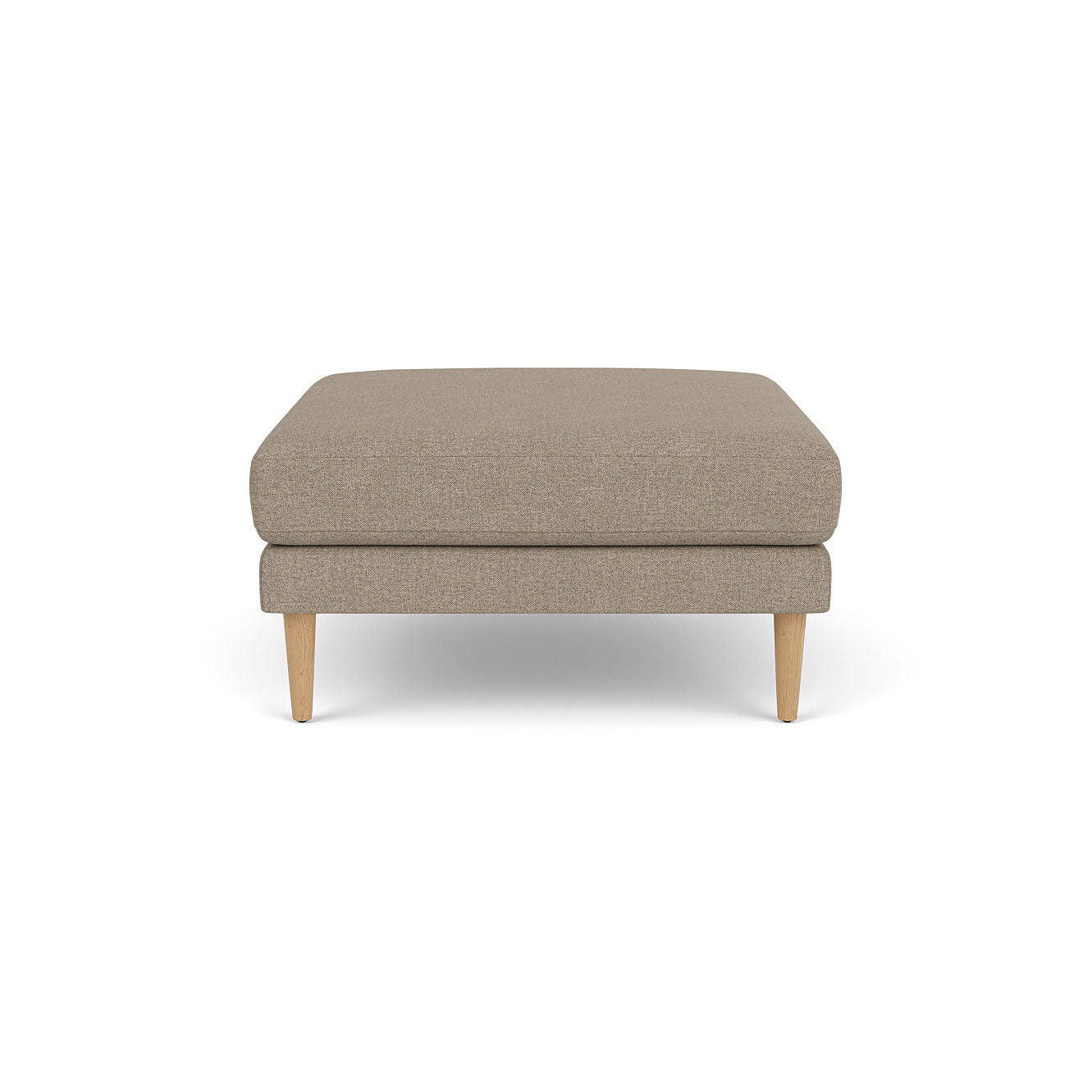 L42 Firhøj Puf 90 x 90 cm, Eg, Natur, Lakeret, MLF, Light Grey (02) - MTO af Unit10