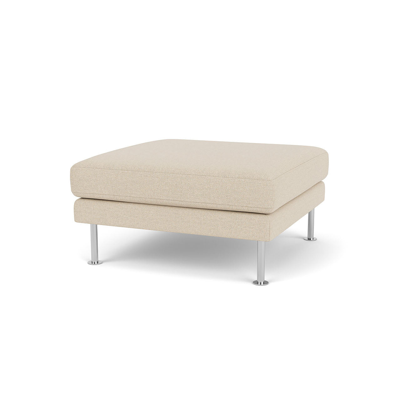 L42 Firhøj Puf i Stål og Børstet Metal 90x90 cm i farven Prairie Beige (90) af Unit10