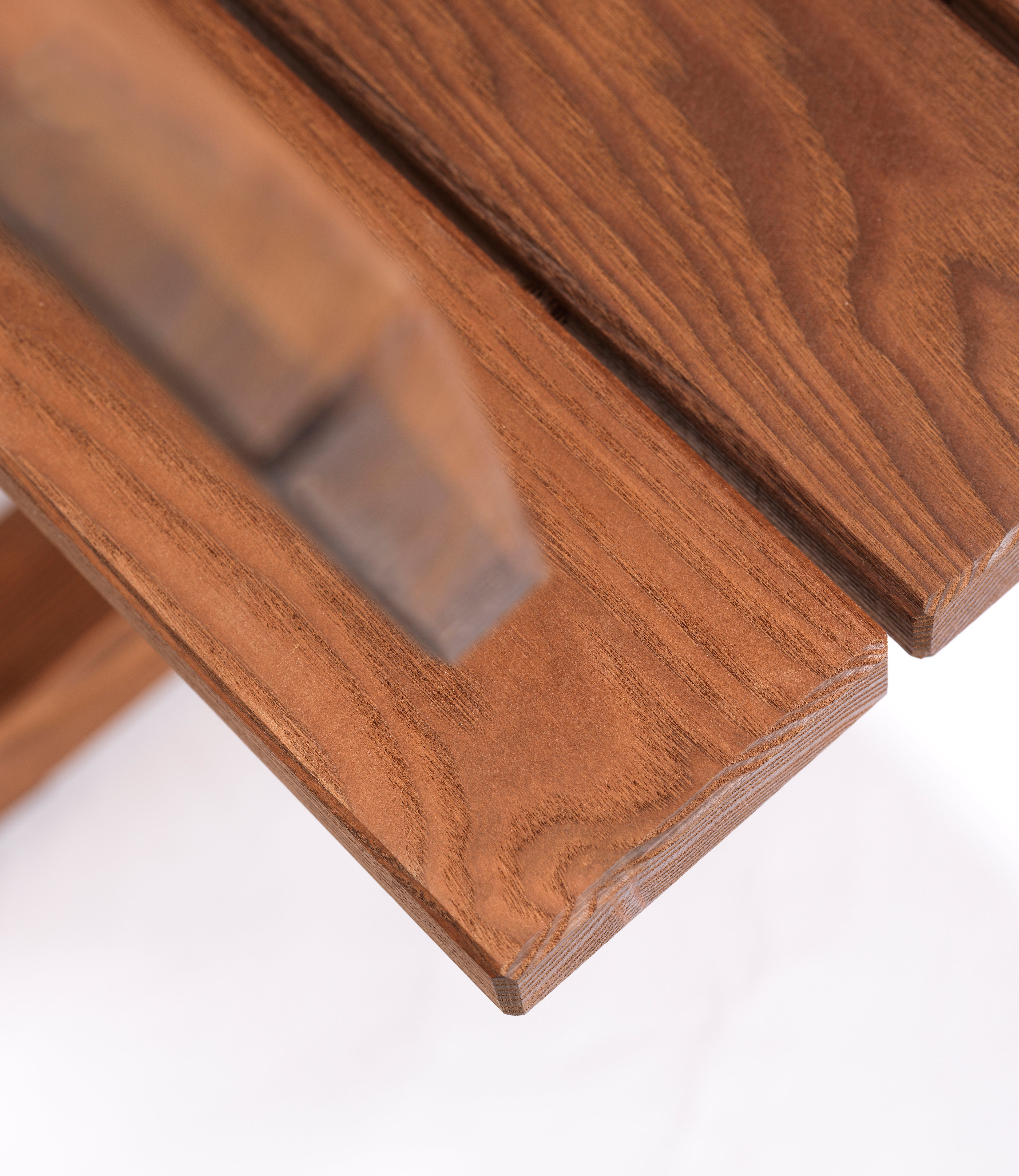 M16 Ermelunden Bænk med ryglæn i Termoask Olieret af Børge Mogensen - Detalje