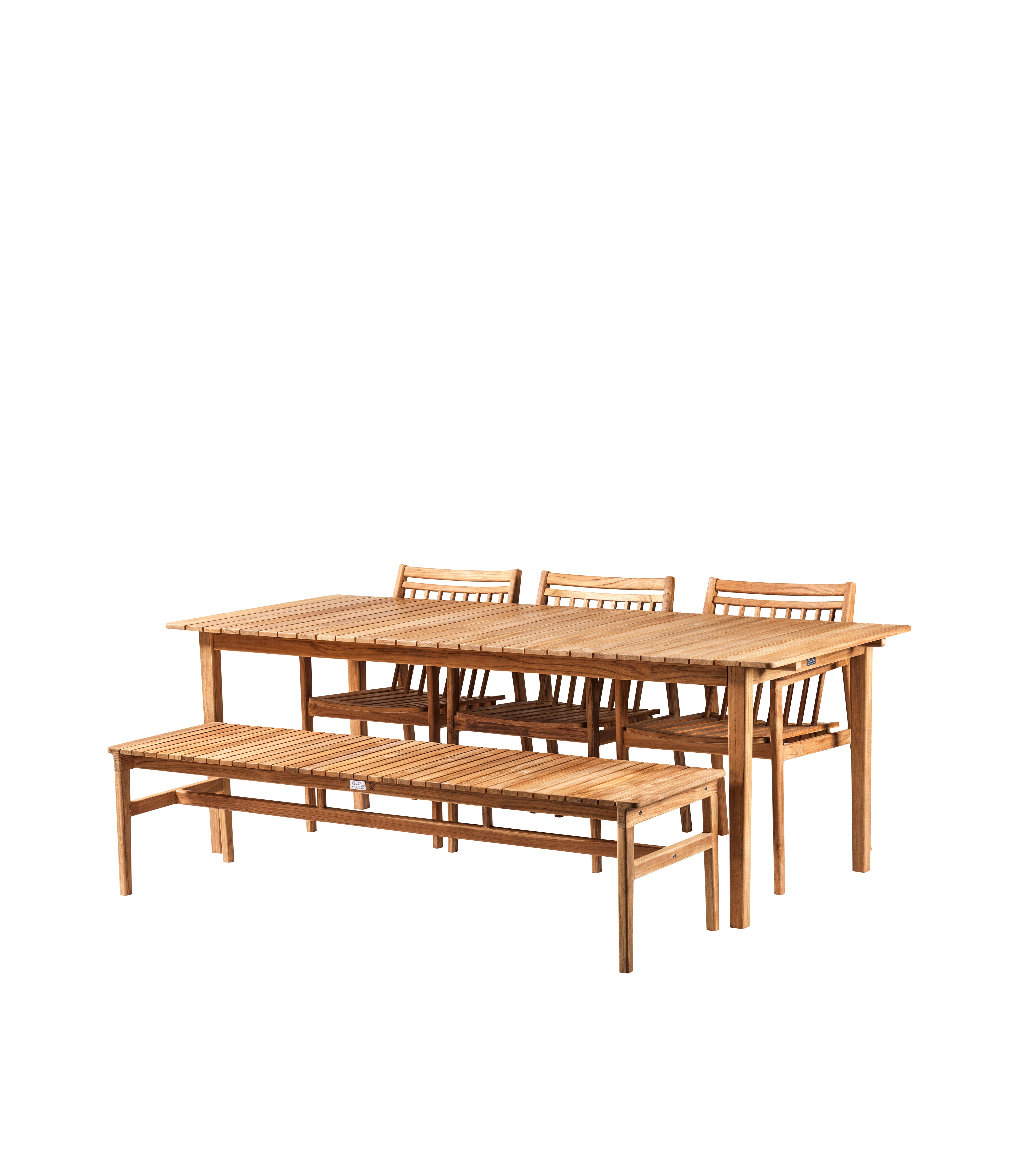 Sammen Havesæt med bænk i Teaktræ af Thomas E. Alken