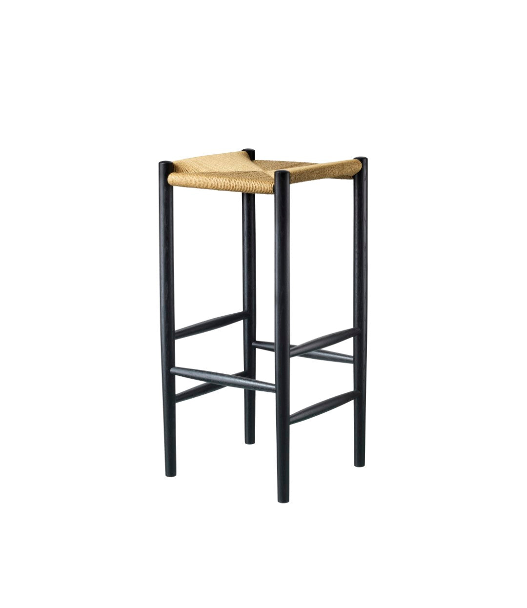 J164B - Barstol firkantet - Eg - Jet Black