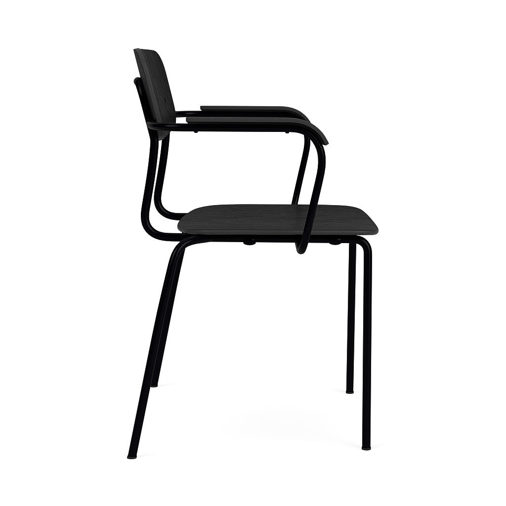 J183 Holmen - Stabelstol m. armlæn - Jet Black