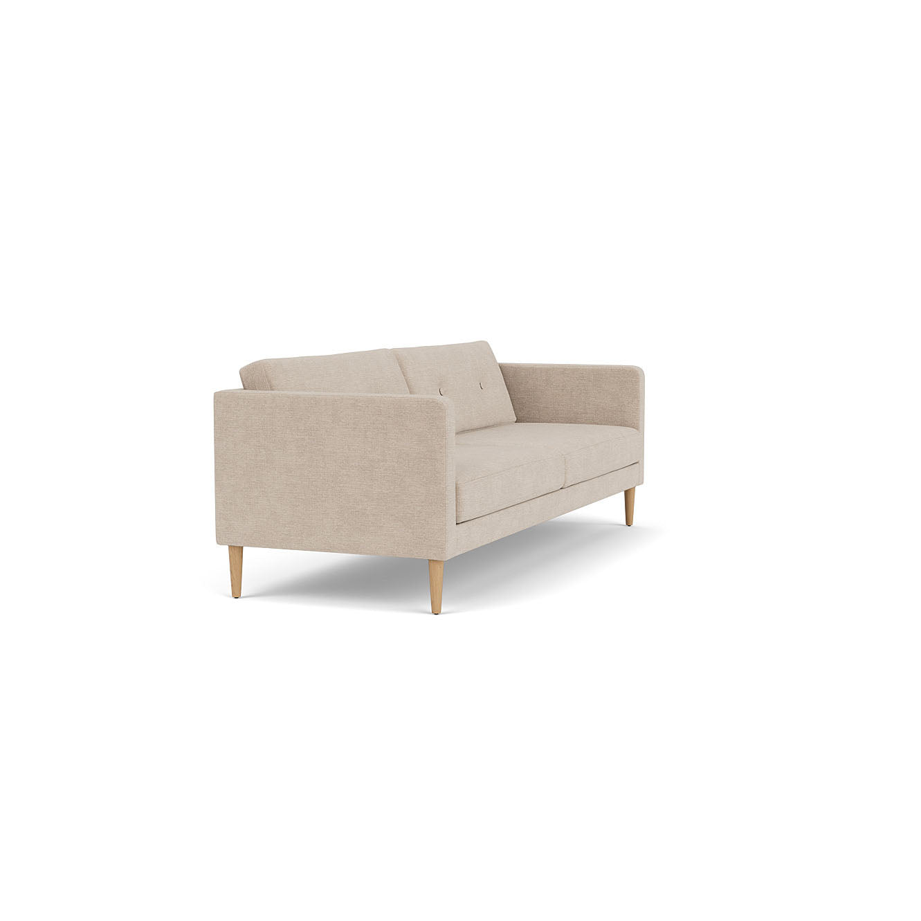 L42 Firhøj 3-personers sofa i Eg, Natur, Lakeret med Tangent-betræk i farven Beige (213) af Unit10