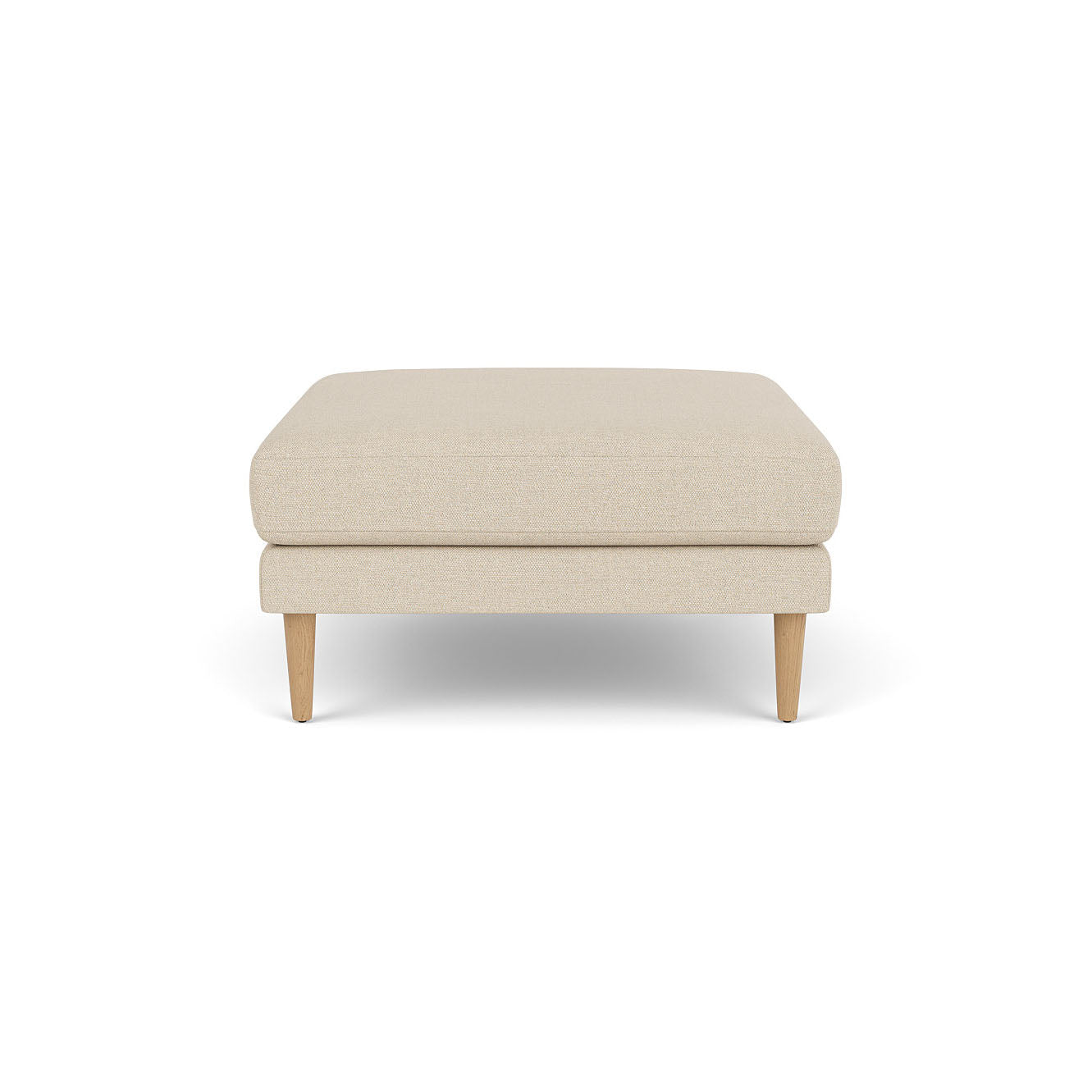 L42 Firhøj Puf 90 x 90 cm, Eg, Natur, Lakeret, Prairie, Beige (90) - MTO af Unit10