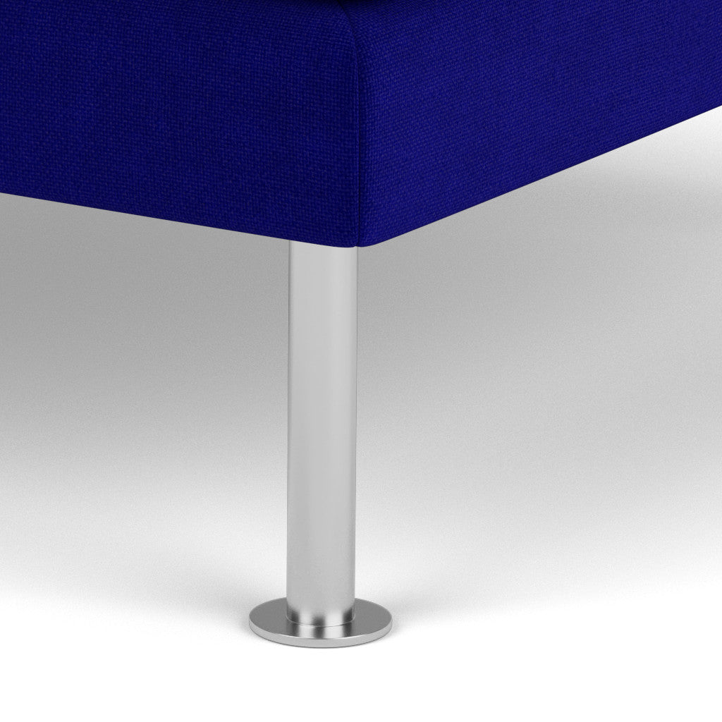 L42 - Firhøj - Puf 90 x 90 cm - Stål, Metal, Børstet, Ploegwool, Blue (43) - Unit10 - MTO