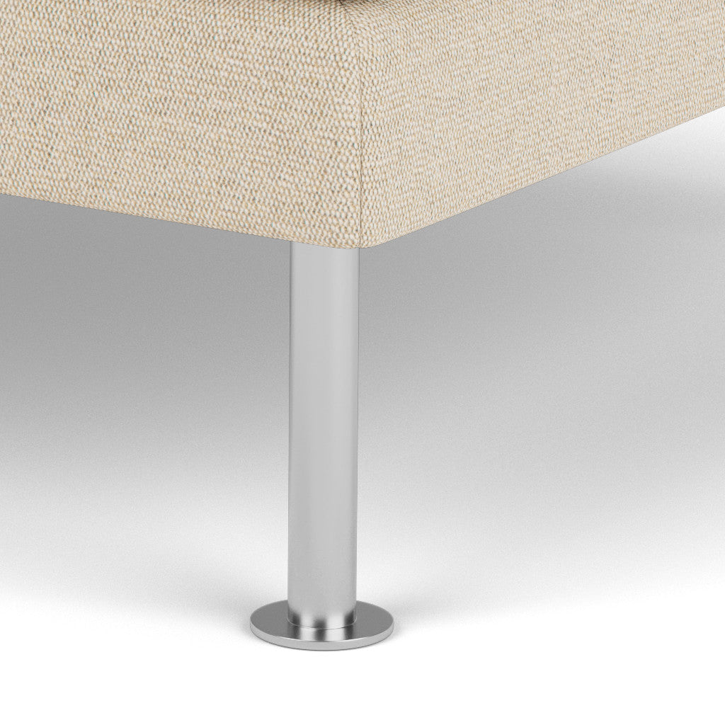 L42 Firhøj Puf i Stål og Børstet Metal 90x90 cm i farven Prairie Beige (90) af Unit10